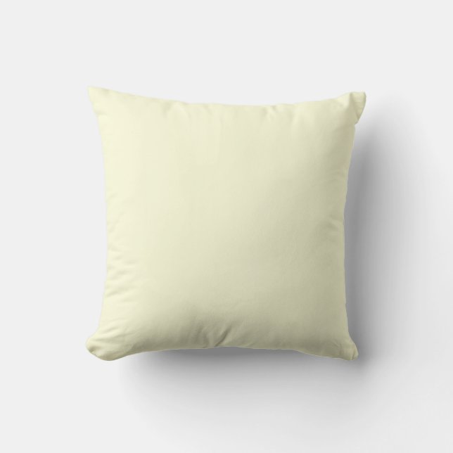 Almofada creme sólido de travesseiro branco, amarelo pálido (Frente)