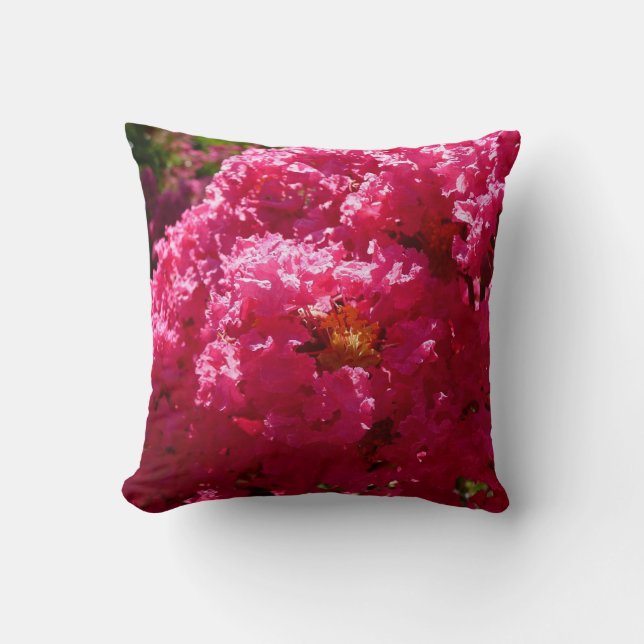 Almofada Crepe Myrtle Tree Magenta Floral (Frente)