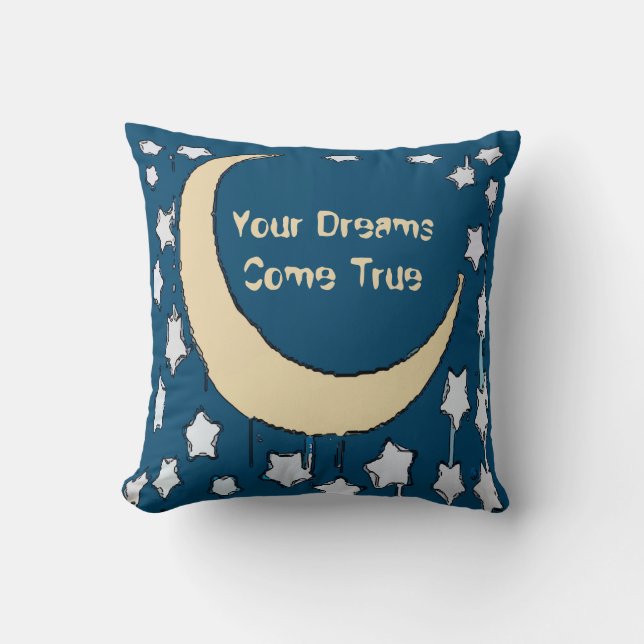 Almofada Crescent Moon Starry Night Travesseiro decorativo (Frente)