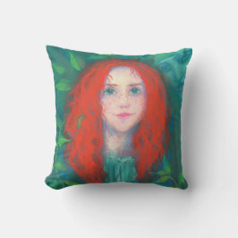 Almofada Criança da floresta, menina cabeleira vermelha, to
