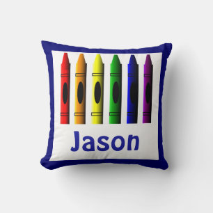 Almofada Crianças Crayons Nome Crayon Sala Décor Travesse