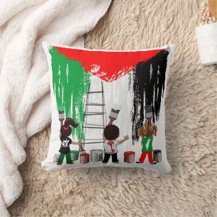 Almofada Crianças de Gaza Pintando a Bandeira da Palestina 