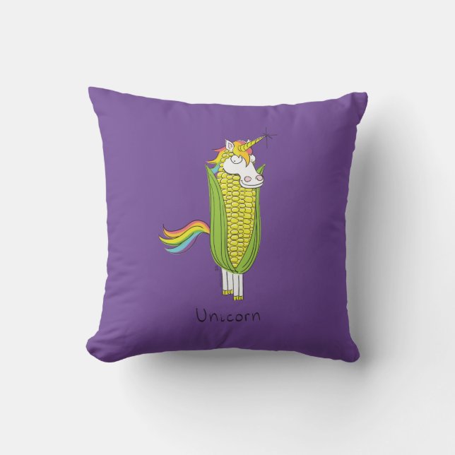 Almofada Crianças Engraçadas do Unicorn Corn (Frente)