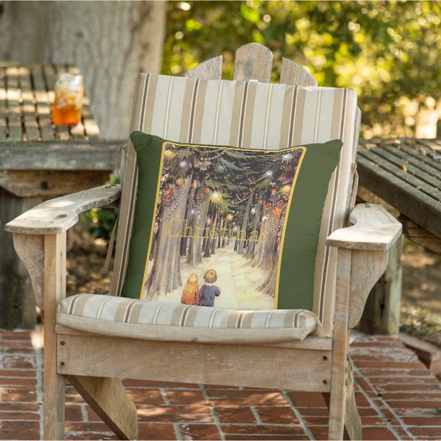 Almofada Crianças na rua de Natal (Cadeira)