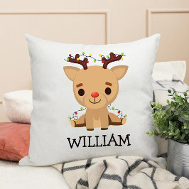 Almofada Crianças Primeiro Nome de Reinador Fofo de Natal