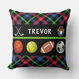 Almofada Crianças Super Esporte Tartan Personalizado