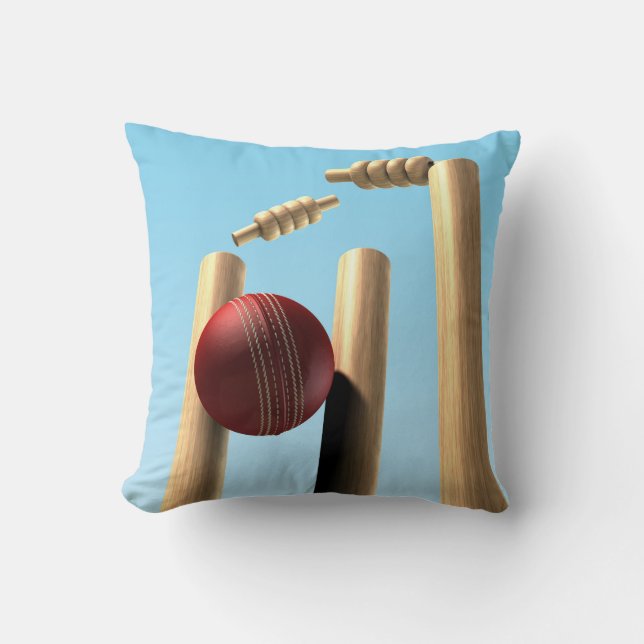 Almofada Cricket Ball Atingindo Vagões (Frente)