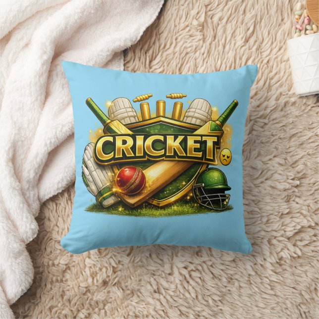 Almofada Cricket Gold Emblem Sport Inspired Throw Pillow (Cobertor)