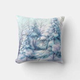 Almofada Crie As Suas Próprias Árvores Cobertas Por Neve Fl