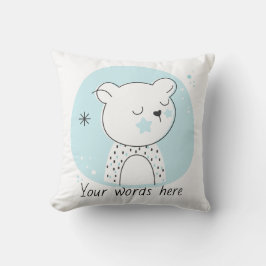 Almofada Crie o seu próprio Urso Retro de Teddy Azul Natal