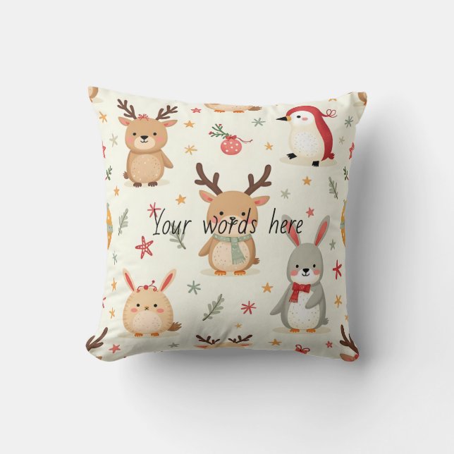 Almofada Crie Os Seus Próprios Animais De Inverno Kawaii (Frente)