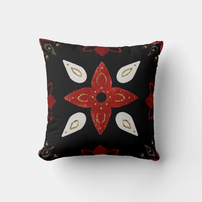 Almofada Crie os seus próprios Motivos Florais Nórdicos Ver (Frente)