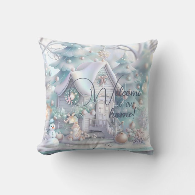 Almofada Crie Seu Próprio Algodão Iridescente De Neve De In (Frente)