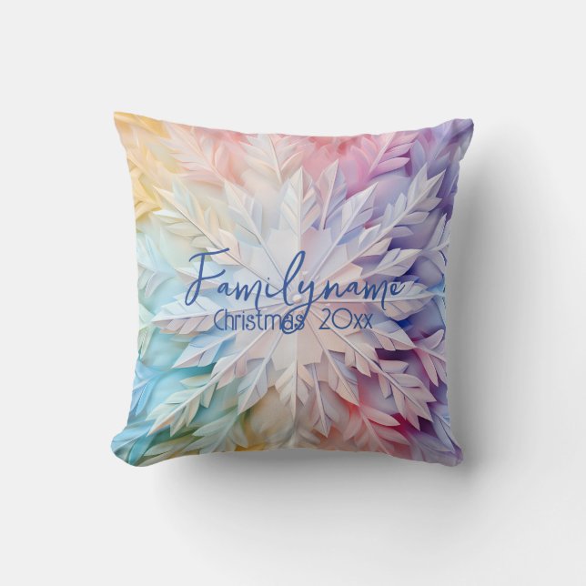 Almofada Crie seu próprio Floco de Neve no Arco-Íris (Frente)