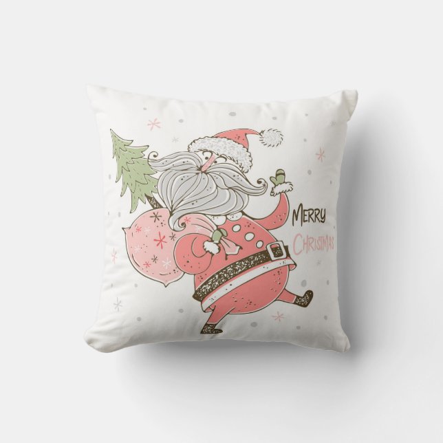 Almofada Crie seu próprio Papai Noel Branco Caprichoso (Frente)