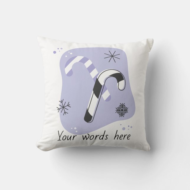 Almofada Crie Seu Próprio Retro Doces Roxos No Natal (Frente)