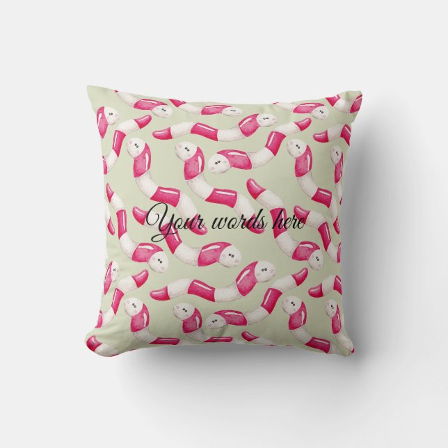 Almofada Crie seu próprio verme de hortelã-pimenta no Natal (Frente)