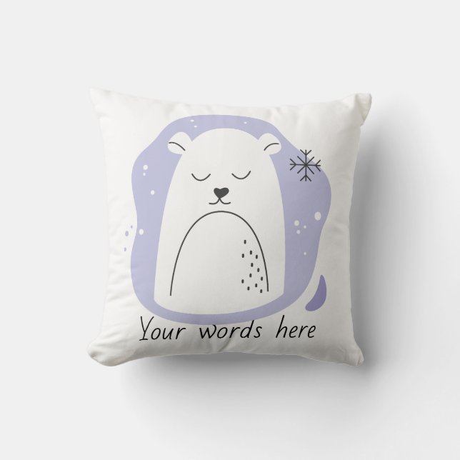 Almofada Crie Seu Urso Polar Retro Purple Natal (Frente)