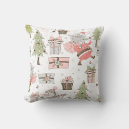 Almofada Crie seus Papais noeis Whimsical e Snowman