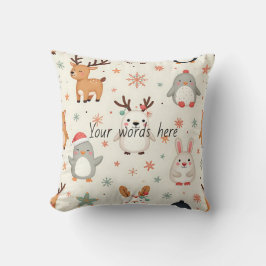 Almofada Crie seus próprios animais de Natal Kawaii