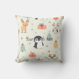 Almofada Crie Seus Próprios Animais Kawaii Verdes de Natal