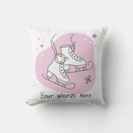 Almofada Crie Seus Próprios Patins de Gelo Estrelados Rosa 
