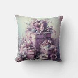 Almofada Crie seus próprios presentes românticos roxos e ci