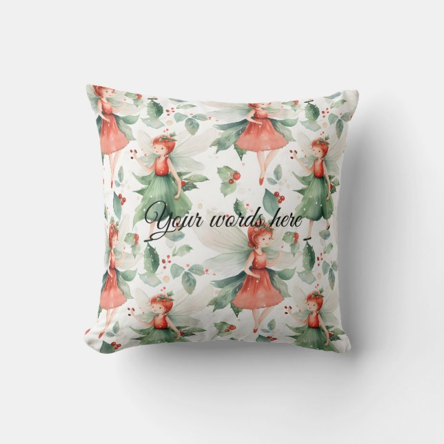 Almofada Crie Sua Fada De Férias Vermelhas (Frente)
