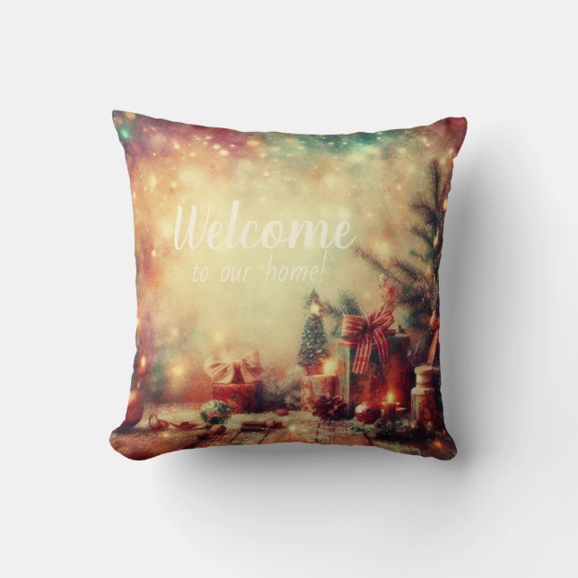 Almofada Crie sua própria árvore de Natal romântica (Frente)