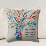 Almofada Crie sua própria citação inspiracional/motivaciona<br><div class="desc">Este travesseiro único é decorado com um mosaico colorido,  Tree of Life design. Adicione a citação escolhida para personalizar este travesseiro. Clique em Personalizar Mais para editar a fonte,  o tamanho da fonte e a cor da fonte. Mosaico original © Michele Davies.</div>