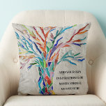 Almofada Crie sua própria citação inspiracional/motivaciona<br><div class="desc">Este travesseiro único é decorado com um mosaico colorido,  Tree of Life design. Adicione a citação escolhida para personalizar este travesseiro. Clique em Personalizar Mais para editar a fonte,  o tamanho da fonte e a cor da fonte. Mosaico original © Michele Davies.</div>