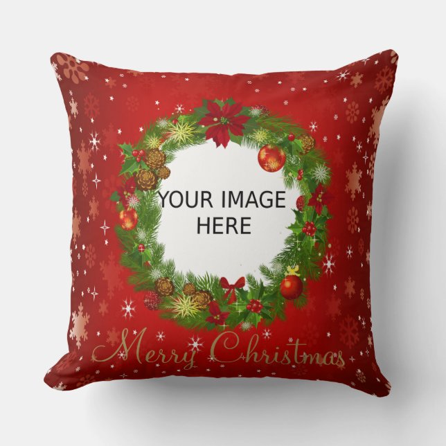Almofada Crie sua própria Foto de Natal personalizada (Frente)