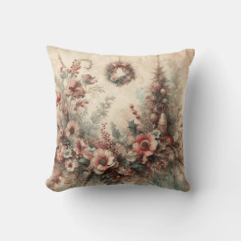 Almofada Crie Sua Própria Terra de Natal Floral Vitoriana