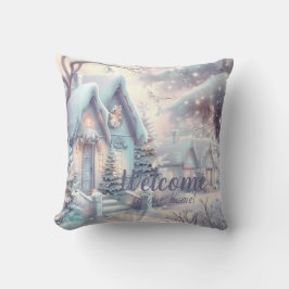 Almofada Crie sua vila de Natal Iridescente e Neve