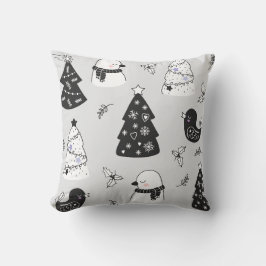 Almofada Crie suas próprias Cinzas Árvores de Natal e Pássa
