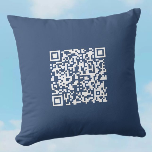 Almofada Crie um Código QR Escaneável | Azul Marinho Desbot (Criador carregado)
