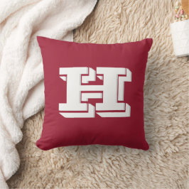 Almofada Crimson and White Varsity Letter Monogram