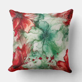 Almofada Crimson Yuletide Blooms Botânico