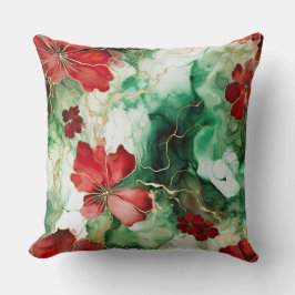 Almofada Crimson Yuletide Blooms Botânico
