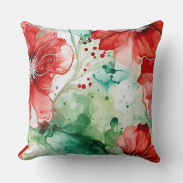 Almofada Crimson Yuletide Blooms Botânico