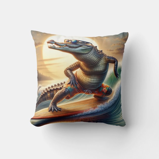 Almofada Crocodilo em uma prancha (Frente)