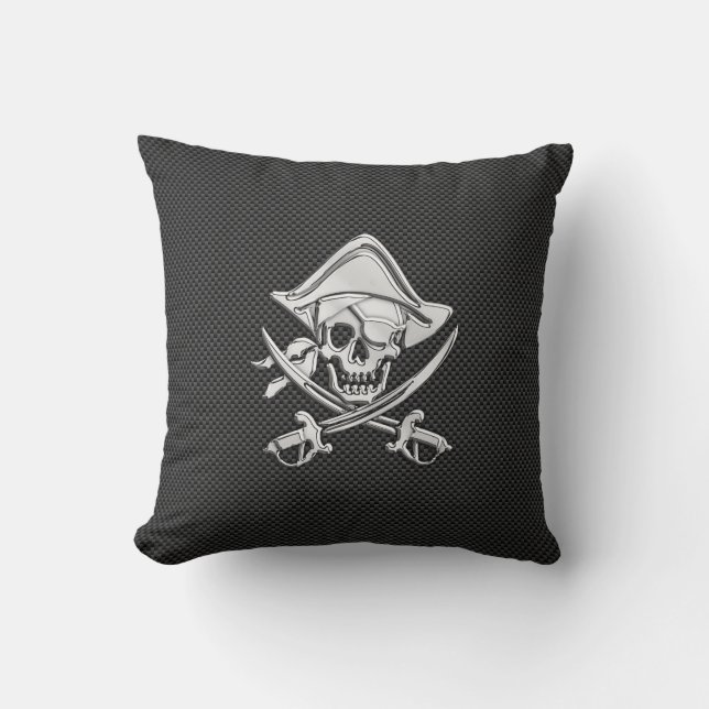 Almofada Cromo Como Pirata em Fibra de Carbono Preta (Frente)