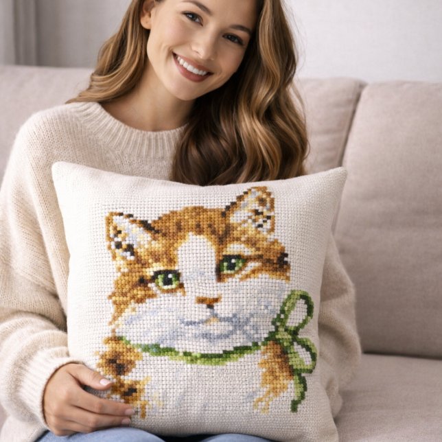 Almofada Cross Stitch Kitten  (Criador carregado)