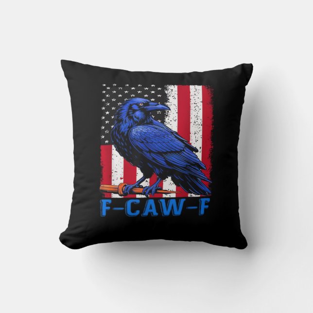 Almofada Crow Raven Funny F-Caw-F Minimal Clean (Frente)