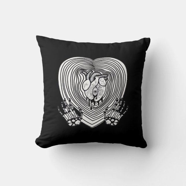 Almofada Crying Heart Classic - Skeleton mãos Heart (Frente)