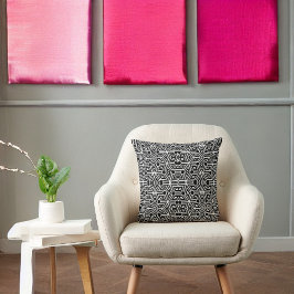 Almofada Cubismo preto e branco e engraçado Neo Geo Abstrat