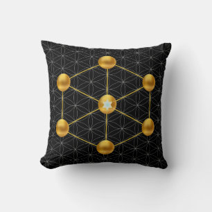 Almofada Cubo de Metatron Dourado