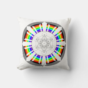 Almofada Cubo de Metatron Prisma de Arco-Íris
