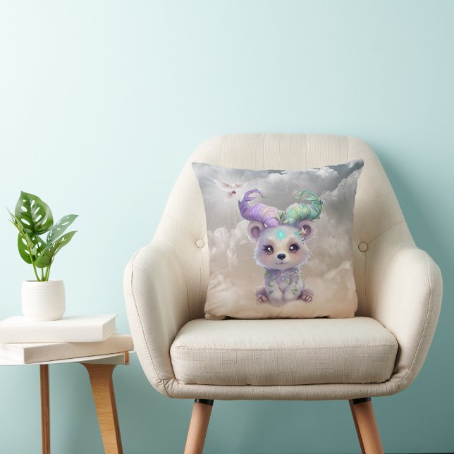 Almofada Cubo de urso mágico com brilho pastel. (Cadeira)