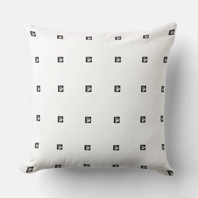 Almofada Cubo Pirâmide Repetir Branco (Frente)